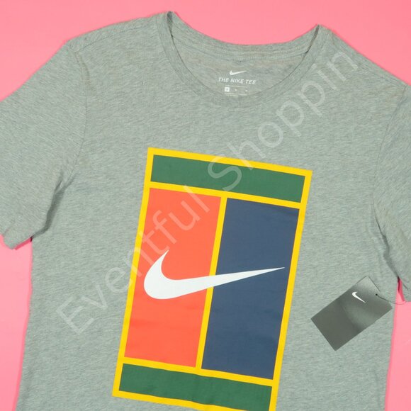 Nike Other - Nike T Shirt Mens M Gray Court Heritage Tennis Cotton Heather Retro New